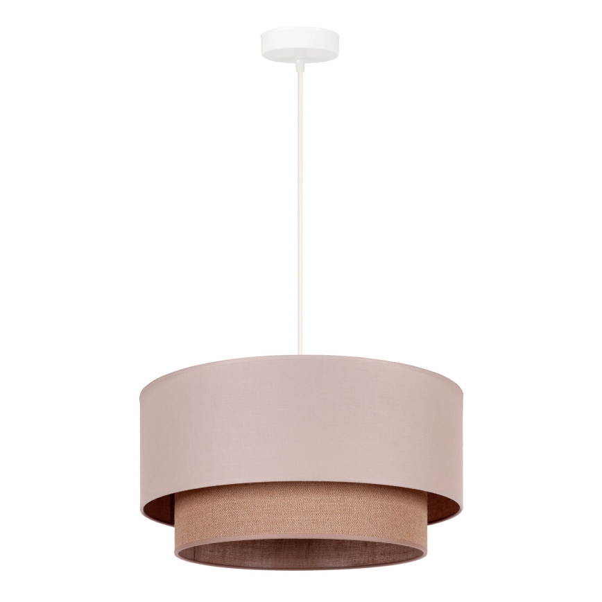 Duolla - Κρεμαστό φωτιστικό οροφής BOHO 1xE27/15W/230V διάμετρος 45 cm μπεζ/καφέ