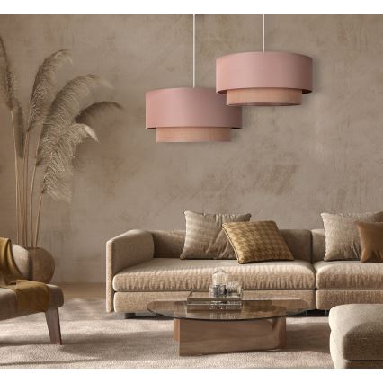 Duolla - Κρεμαστό φωτιστικό οροφής BOHO 1xE27/15W/230V διάμετρος 45 cm μπεζ/καφέ