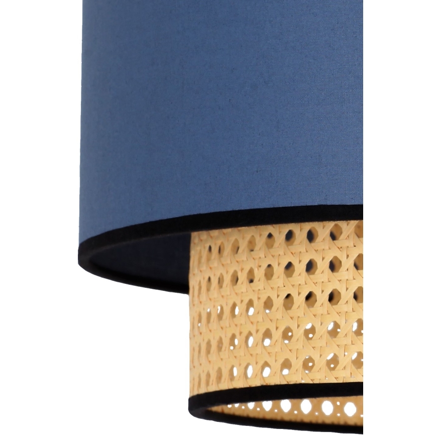 Duolla - Κρεμαστό φωτιστικό οροφής BOHO 1xE27/15W/230V διάμετρος 45 cm μπλε/rattan