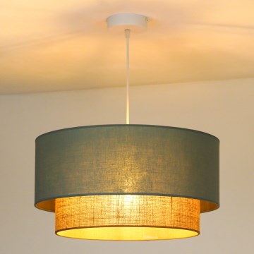 Duolla - Κρεμαστό φωτιστικό οροφής BOHO 1xE27/15W/230V διάμετρος 45 cm πράσινο/καφέ