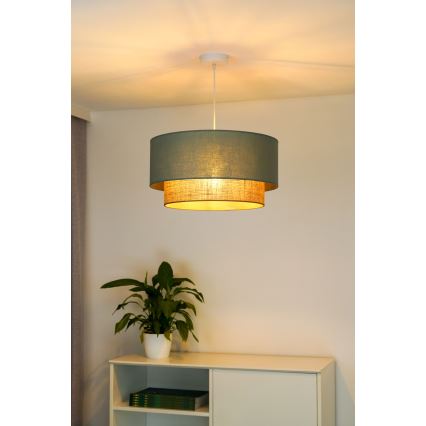 Duolla - Κρεμαστό φωτιστικό οροφής BOHO 1xE27/15W/230V διάμετρος 45 cm πράσινο/καφέ