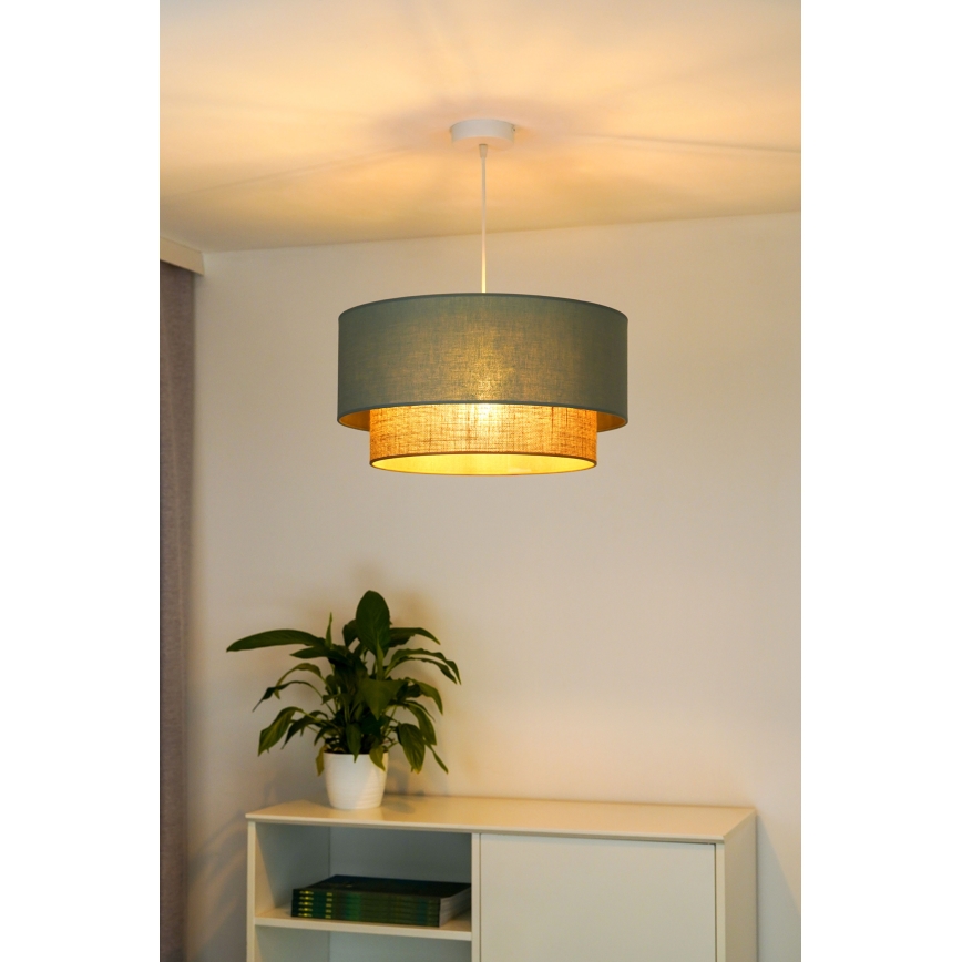 Duolla - Κρεμαστό φωτιστικό οροφής BOHO 1xE27/15W/230V διάμετρος 45 cm πράσινο/καφέ