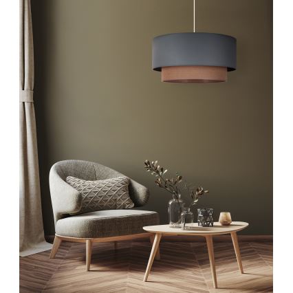 Duolla - Κρεμαστό φωτιστικό οροφής BOHO 1xE27/15W/230V διάμετρος 45 cm πράσινο/καφέ