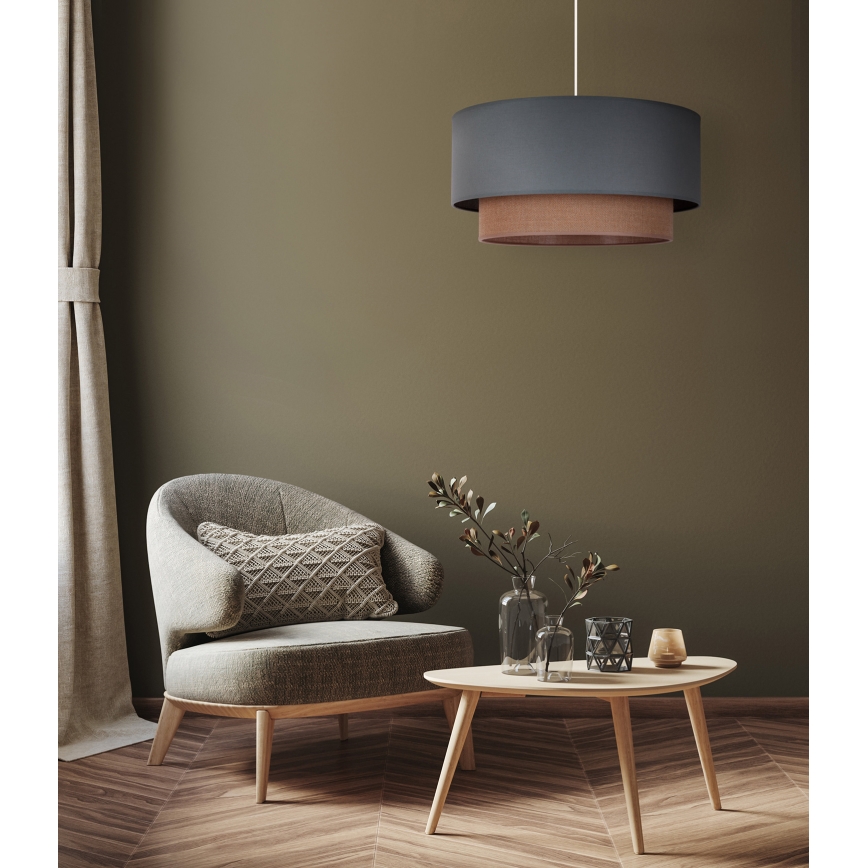 Duolla - Κρεμαστό φωτιστικό οροφής BOHO 1xE27/15W/230V διάμετρος 45 cm πράσινο/καφέ