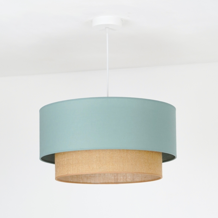 Duolla - Κρεμαστό φωτιστικό οροφής BOHO 1xE27/15W/230V διάμετρος 45 cm πράσινο/καφέ