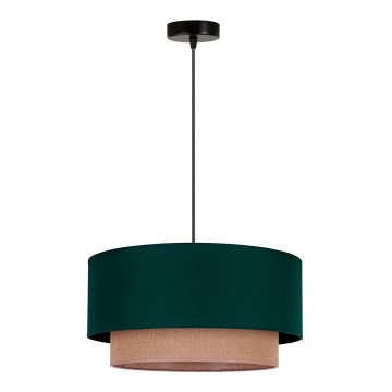 Duolla - Κρεμαστό φωτιστικό οροφής BOHO 1xE27/15W/230V διάμετρος 45 cm πράσινο/καφέ