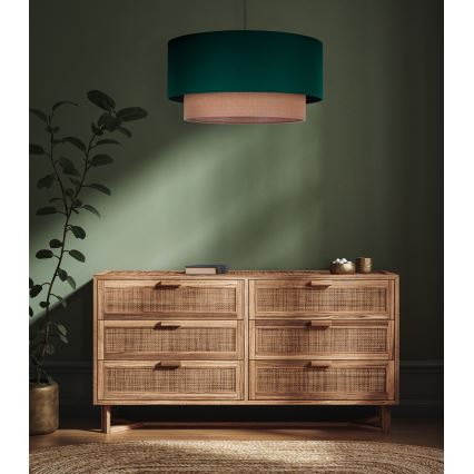 Duolla - Κρεμαστό φωτιστικό οροφής BOHO 1xE27/15W/230V διάμετρος 45 cm πράσινο/καφέ