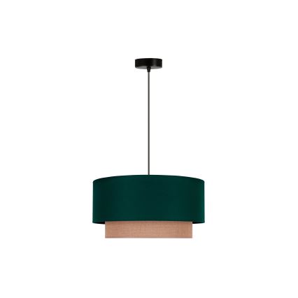 Duolla - Κρεμαστό φωτιστικό οροφής BOHO 1xE27/15W/230V διάμετρος 45 cm πράσινο/καφέ