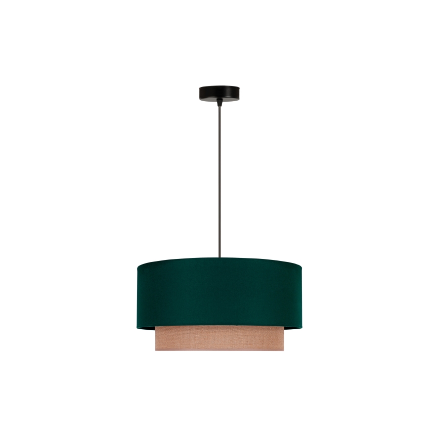 Duolla - Κρεμαστό φωτιστικό οροφής BOHO 1xE27/15W/230V διάμετρος 45 cm πράσινο/καφέ
