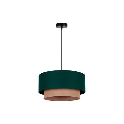 Duolla - Κρεμαστό φωτιστικό οροφής BOHO 1xE27/15W/230V διάμετρος 45 cm πράσινο/καφέ