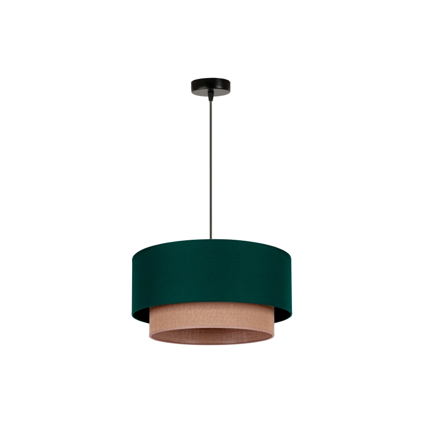 Duolla - Κρεμαστό φωτιστικό οροφής BOHO 1xE27/15W/230V διάμετρος 45 cm πράσινο/καφέ