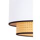 Duolla - Κρεμαστό φωτιστικό οροφής BOHO 1xE27/15W/230V λευκό/rattan