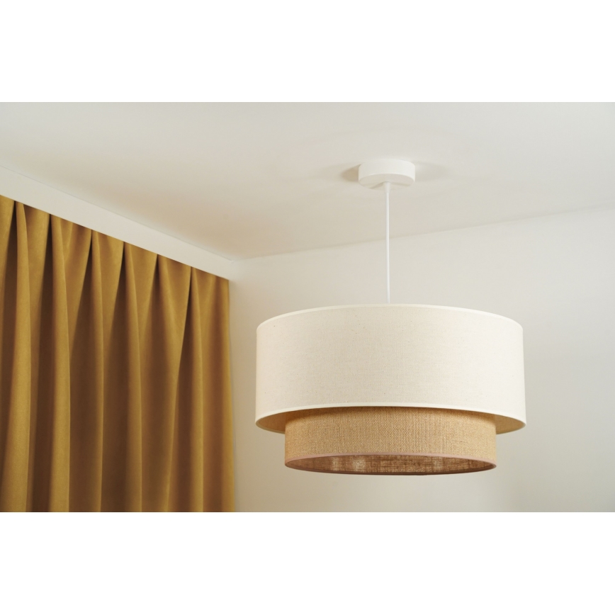 Duolla - Κρεμαστό φωτιστικό οροφής BOHO 1xE27/15W/230V μπεζ/καφέ