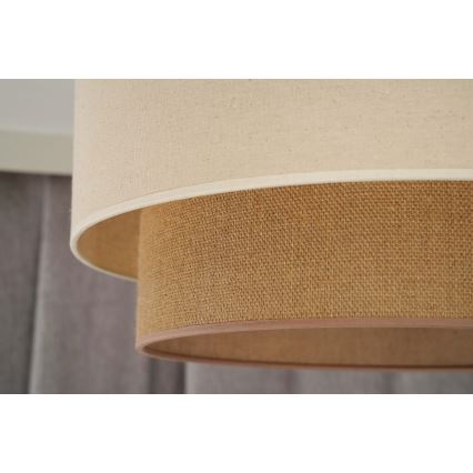 Duolla - Κρεμαστό φωτιστικό οροφής BOHO 1xE27/15W/230V μπεζ/καφέ