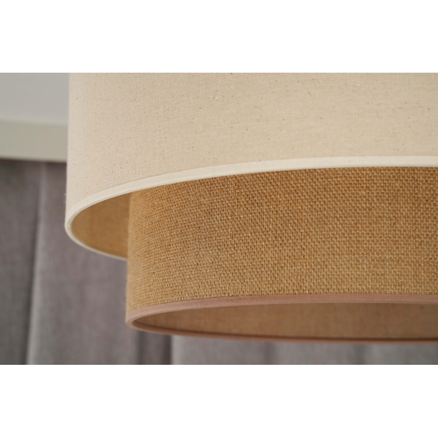 Duolla - Κρεμαστό φωτιστικό οροφής BOHO 1xE27/15W/230V μπεζ/καφέ