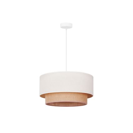 Duolla - Κρεμαστό φωτιστικό οροφής BOHO 1xE27/15W/230V μπεζ/καφέ