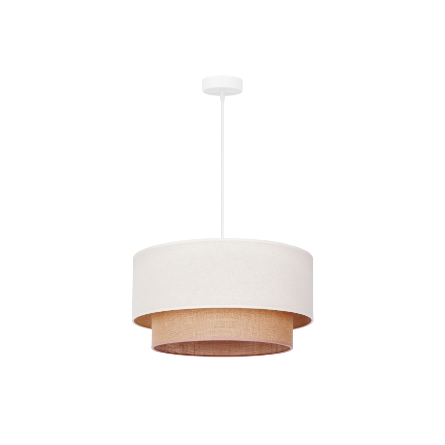 Duolla - Κρεμαστό φωτιστικό οροφής BOHO 1xE27/15W/230V μπεζ/καφέ