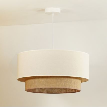 Duolla - Κρεμαστό φωτιστικό οροφής BOHO 1xE27/40W/230V διάμετρος 45 cm κρεμ/καφέ