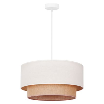 Duolla - Κρεμαστό φωτιστικό οροφής BOHO 1xE27/40W/230V διάμετρος 45 cm κρεμ/καφέ