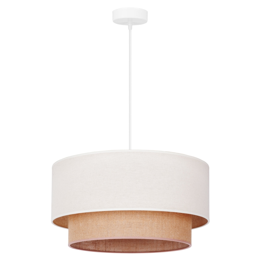 Duolla - Κρεμαστό φωτιστικό οροφής BOHO 1xE27/40W/230V διάμετρος 45 cm κρεμ/καφέ