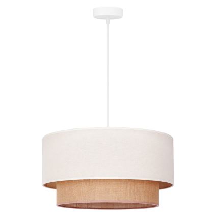 Duolla - Κρεμαστό φωτιστικό οροφής BOHO 1xE27/40W/230V διάμετρος 45 cm κρεμ/καφέ