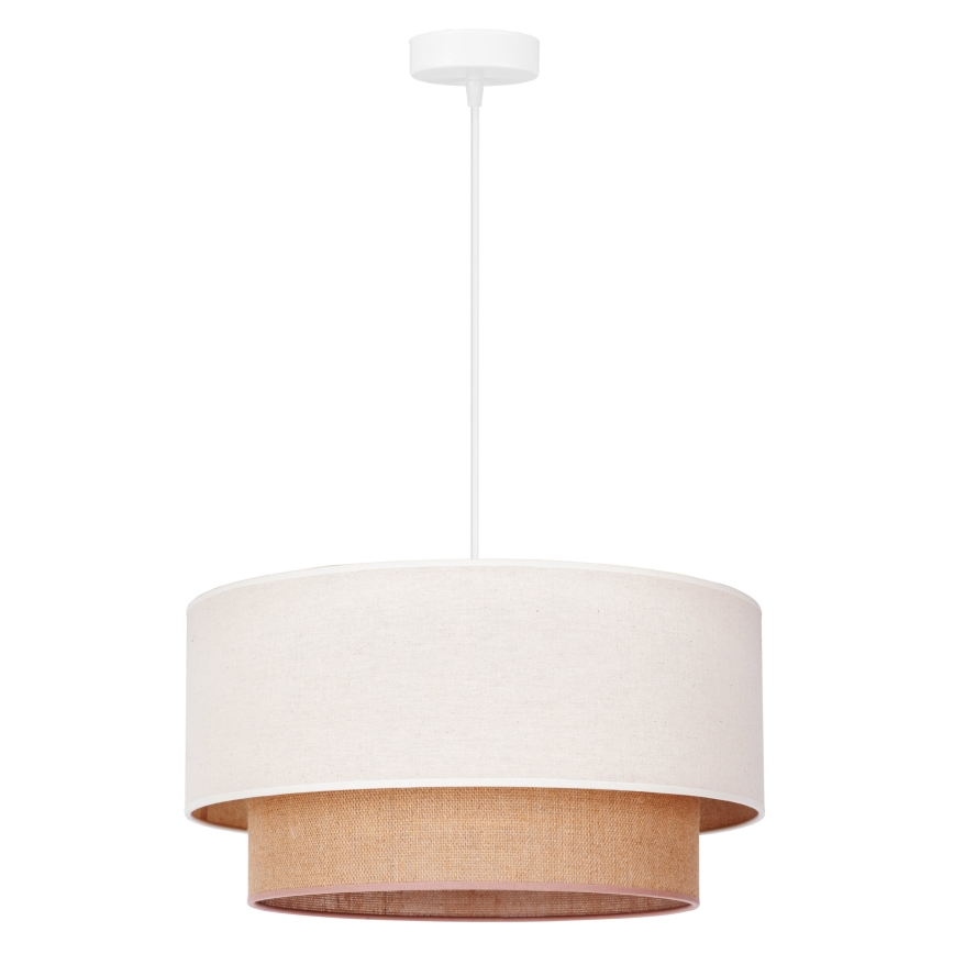 Duolla - Κρεμαστό φωτιστικό οροφής BOHO 1xE27/40W/230V διάμετρος 45 cm κρεμ/καφέ