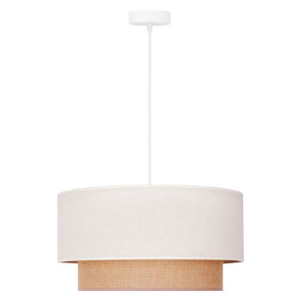 Duolla - Κρεμαστό φωτιστικό οροφής BOHO 1xE27/40W/230V διάμετρος 45 cm κρεμ/καφέ