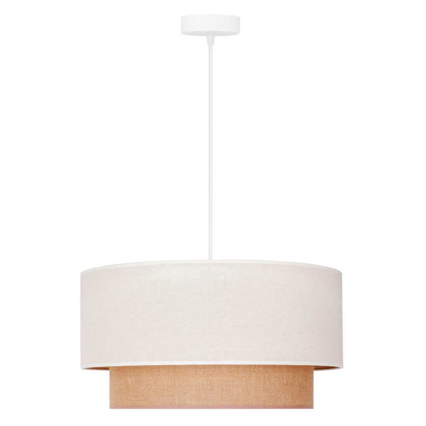 Duolla - Κρεμαστό φωτιστικό οροφής BOHO 1xE27/40W/230V διάμετρος 45 cm κρεμ/καφέ