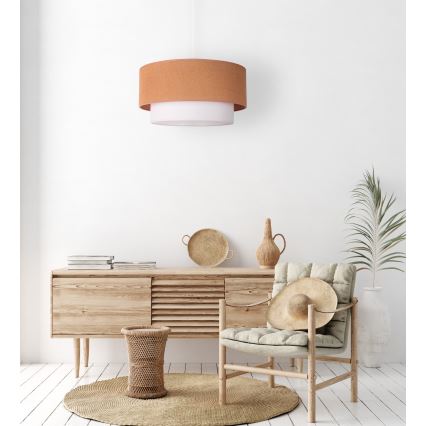 Duolla - Κρεμαστό φωτιστικό οροφής BOHO 1xE27/40W/230V διάμετρος 45 cm μπεζ/λευκό