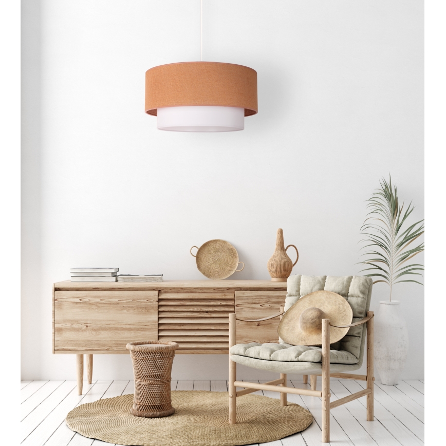 Duolla - Κρεμαστό φωτιστικό οροφής BOHO 1xE27/40W/230V διάμετρος 45 cm μπεζ/λευκό