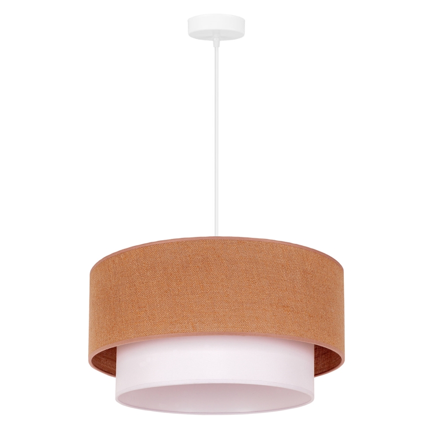 Duolla - Κρεμαστό φωτιστικό οροφής BOHO 1xE27/40W/230V διάμετρος 45 cm μπεζ/λευκό