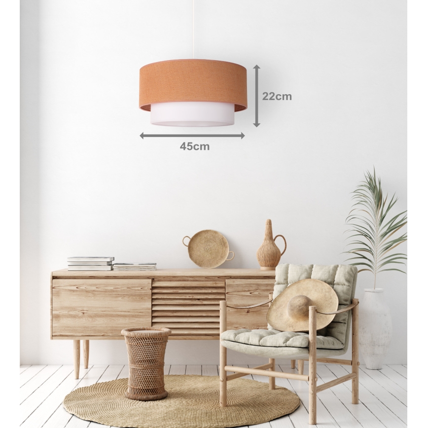 Duolla - Κρεμαστό φωτιστικό οροφής BOHO 1xE27/40W/230V διάμετρος 45 cm μπεζ/λευκό