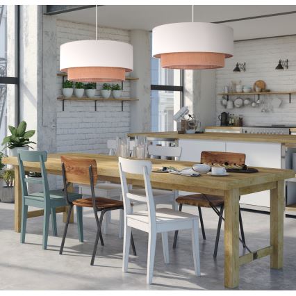 Duolla - Κρεμαστό φωτιστικό οροφής BOHO 2xE27/15W/230V μπεζ/καφέ