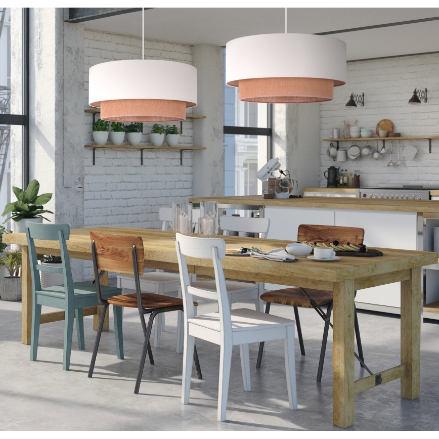 Duolla - Κρεμαστό φωτιστικό οροφής BOHO 2xE27/15W/230V μπεζ/καφέ