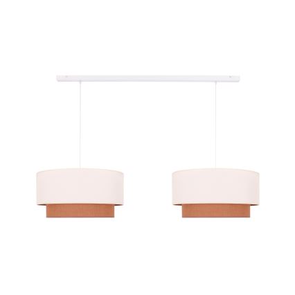 Duolla - Κρεμαστό φωτιστικό οροφής BOHO 2xE27/15W/230V μπεζ/καφέ
