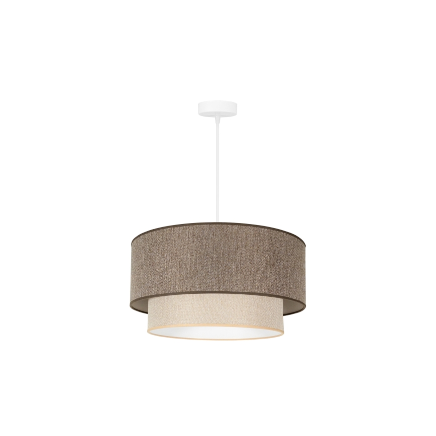 Duolla - Κρεμαστό φωτιστικό οροφής BOHO ECO RECYCLING 1xE27/15W/230V διάμετρος 45 cm καφέ/κρεμ