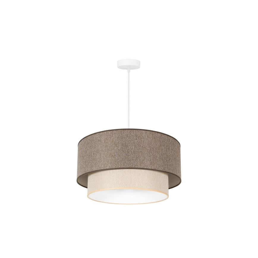 Duolla - Κρεμαστό φωτιστικό οροφής BOHO ECO RECYCLING 1xE27/15W/230V διάμετρος 45 cm καφέ/κρεμ