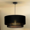 Duolla - Κρεμαστό φωτιστικό οροφής BOHO RATTAN 1xE27/15W/230V διάμετρος 45 cm μαύρο