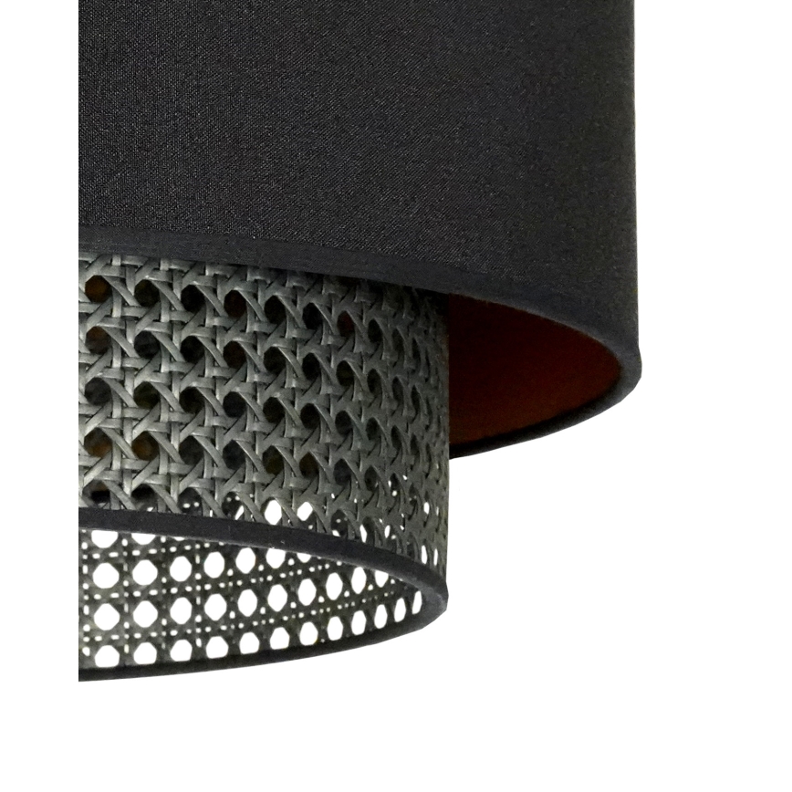 Duolla - Κρεμαστό φωτιστικό οροφής BOHO RATTAN 1xE27/15W/230V διάμετρος 45 cm μαύρο
