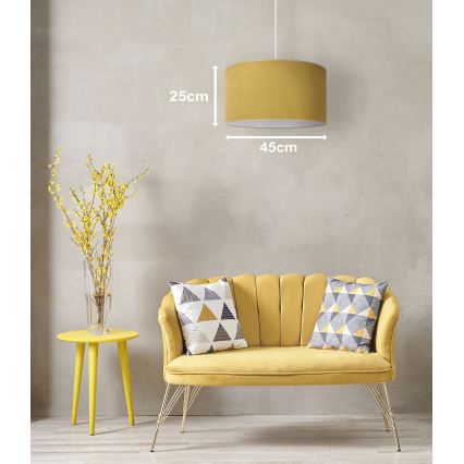 Duolla - Κρεμαστό φωτιστικό οροφής BRISTOL 1xE27/15W/230V διάμετρος 45 cm κίτρινο/λευκό