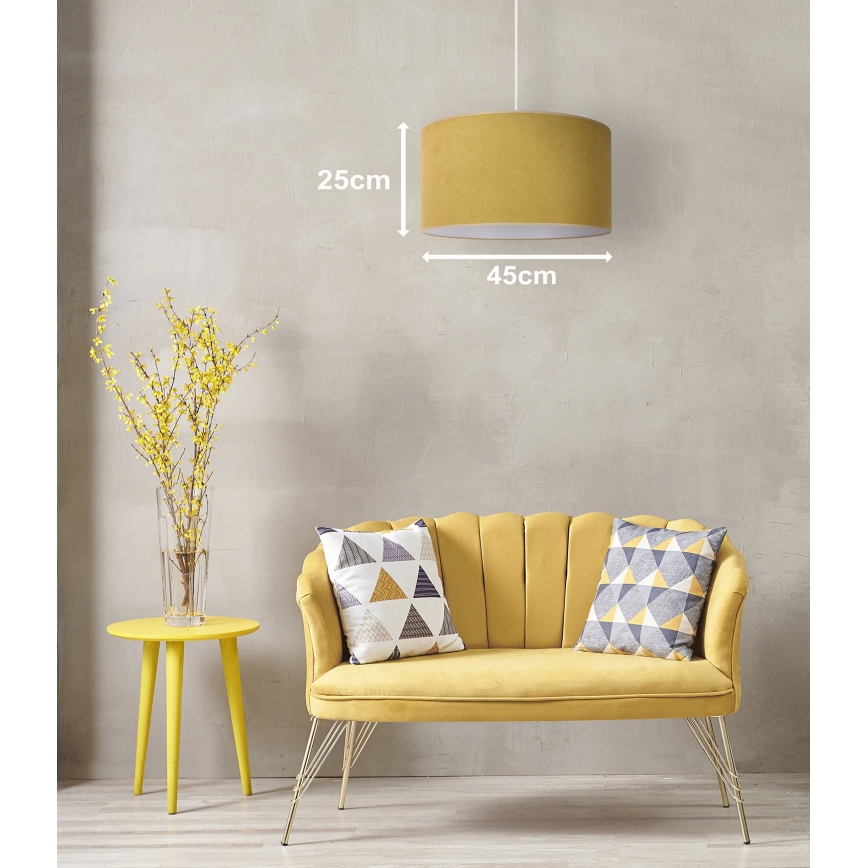 Duolla - Κρεμαστό φωτιστικό οροφής BRISTOL 1xE27/15W/230V διάμετρος 45 cm κίτρινο/λευκό