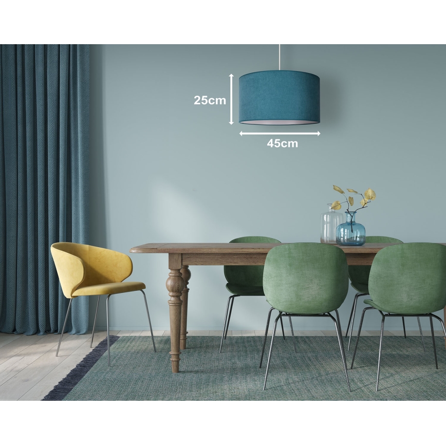 Duolla - Κρεμαστό φωτιστικό οροφής BRISTOL 1xE27/40W/230V διάμετρος 45 cm τιρκουάζ