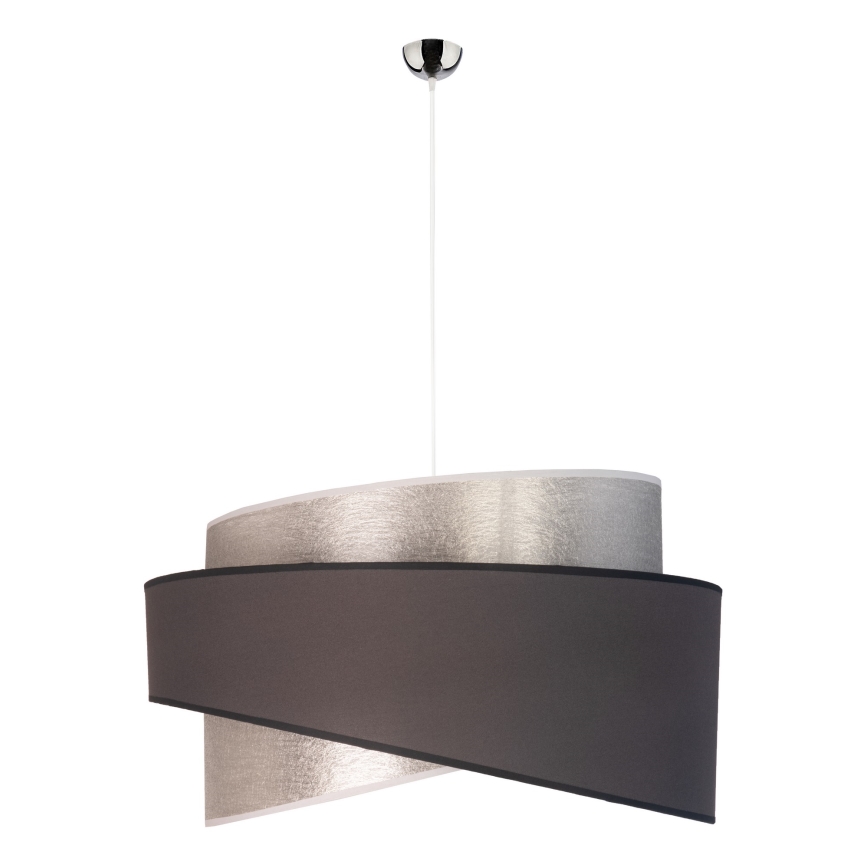 Duolla - Κρεμαστό φωτιστικό οροφής BROOKLYN 1xE27/40W/230V διάμετρος 50 cm ασημί/μαύρο