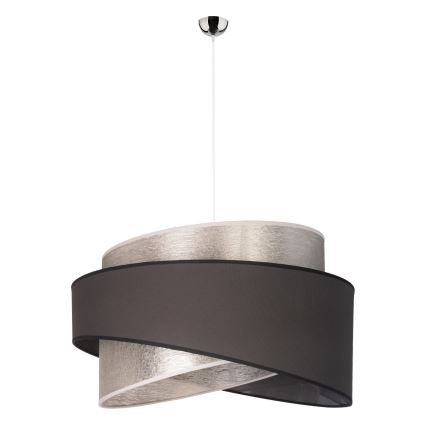 Duolla - Κρεμαστό φωτιστικό οροφής BROOKLYN 1xE27/40W/230V διάμετρος 50 cm ασημί/μαύρο