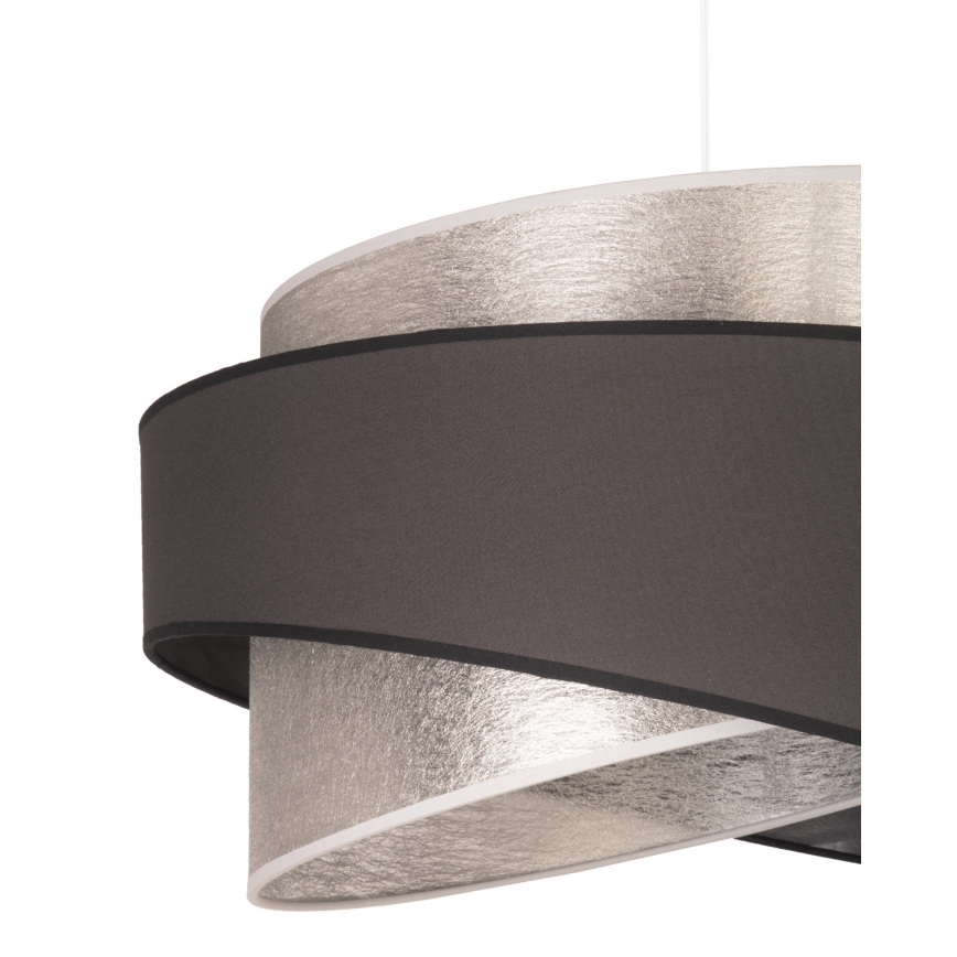 Duolla - Κρεμαστό φωτιστικό οροφής BROOKLYN 1xE27/40W/230V διάμετρος 50 cm ασημί/μαύρο