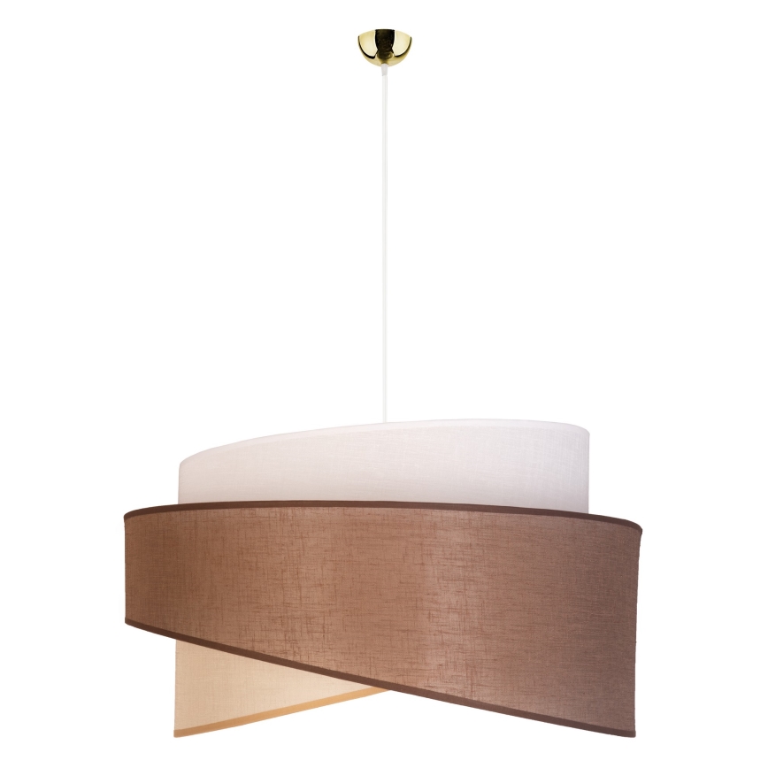 Duolla - Κρεμαστό φωτιστικό οροφής BROOKLYN 1xE27/40W/230V διάμετρος 50 cm καφέ/μπεζ/λευκό