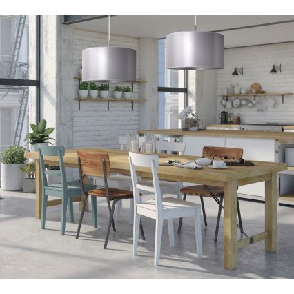 Duolla - Κρεμαστό φωτιστικό οροφής CANNES 1xE27/15W/230V διάμετρος 45 cm ασημί