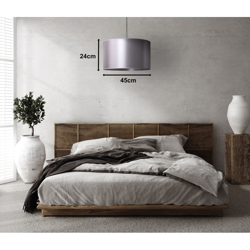 Duolla - Κρεμαστό φωτιστικό οροφής CANNES 1xE27/15W/230V διάμετρος 45 cm ασημί