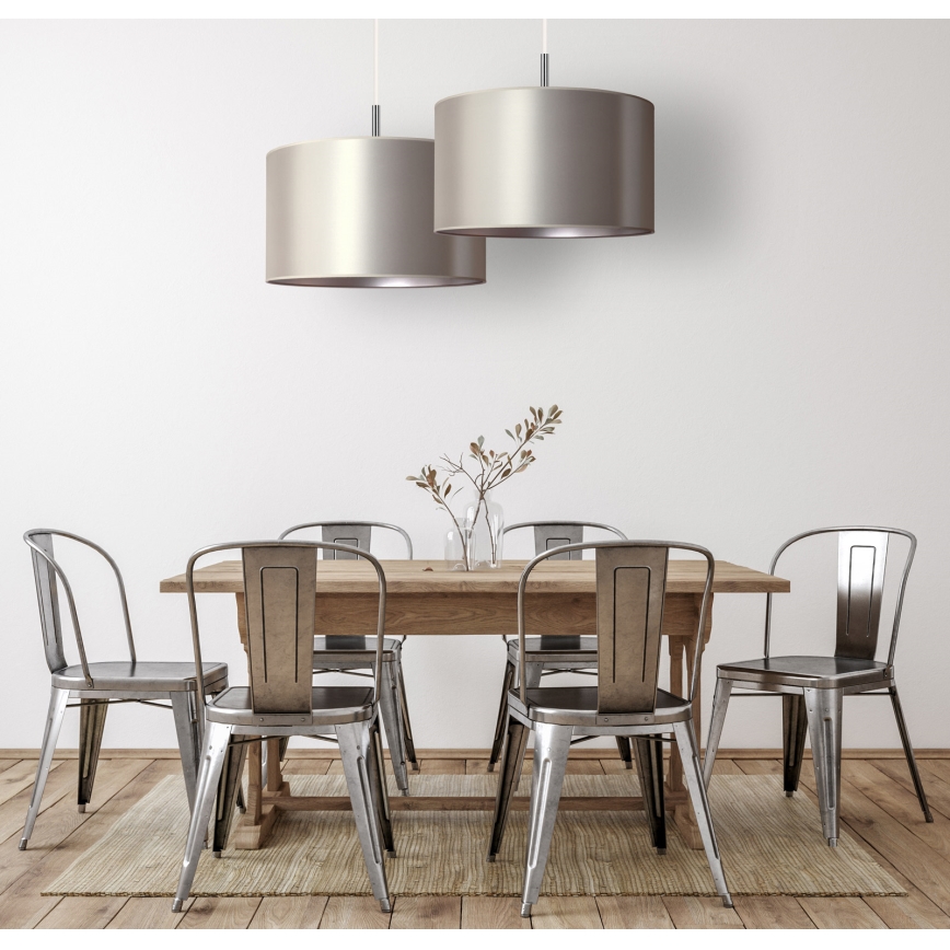 Duolla - Κρεμαστό φωτιστικό οροφής CANNES 1xE27/15W/230V διάμετρος 50 cm ασημί