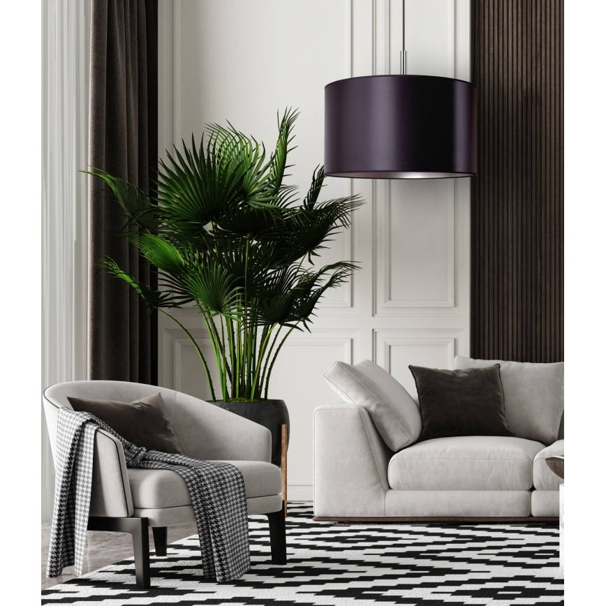 Duolla - Κρεμαστό φωτιστικό οροφής CANNES 1xE27/15W/230V διάμετρος 50 cm μαύρο/ασημί